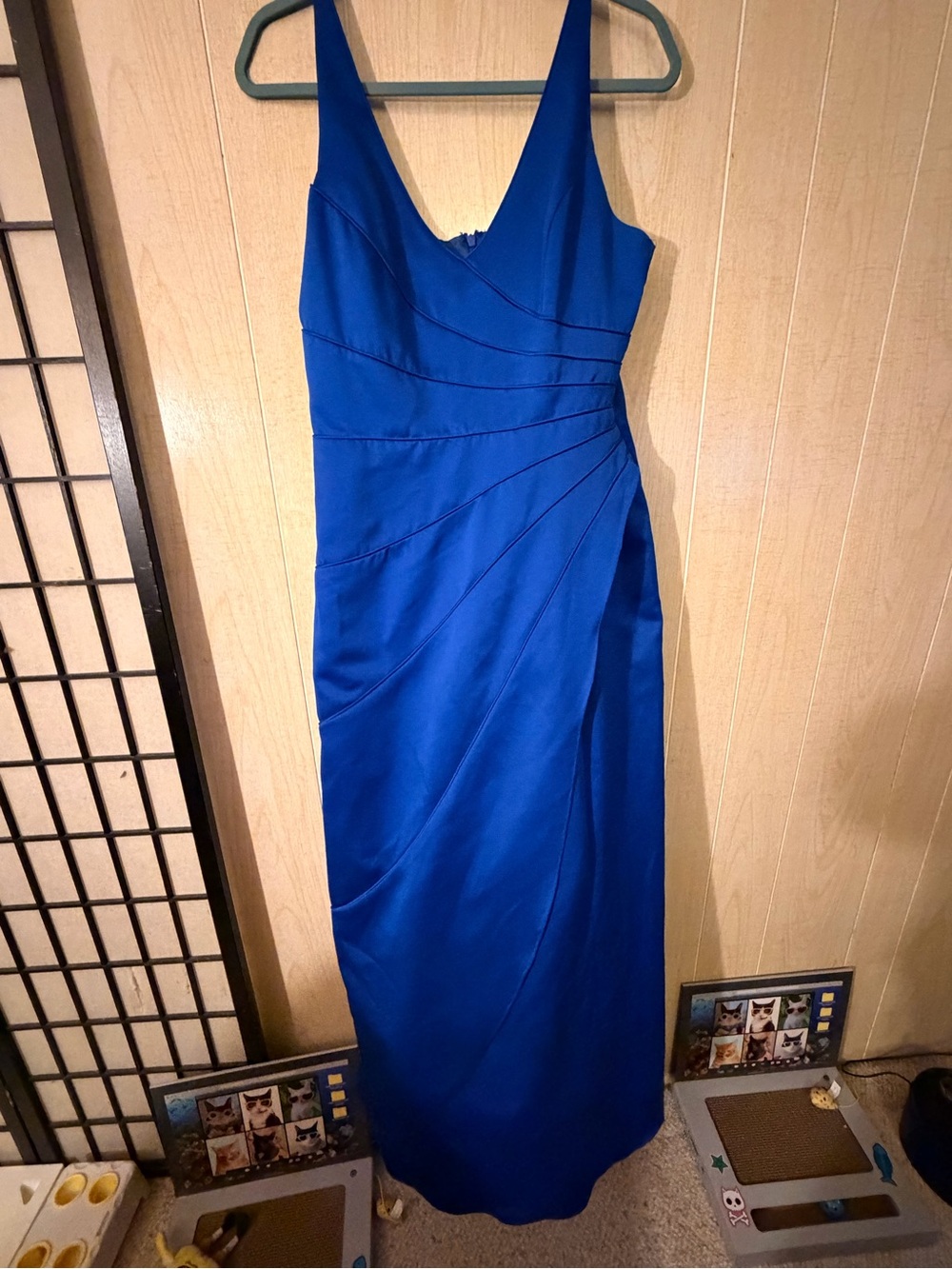 Niki Lavis Sapphire Blue V-Neck Maxi Dress